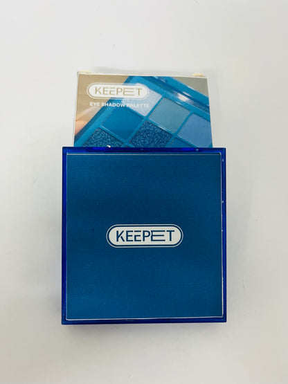 KEEPET Blue Eyeshadow Palette - 9 Shades with Matte & Glitter Finishes, 5g Pigmented Eye Makeup Palette