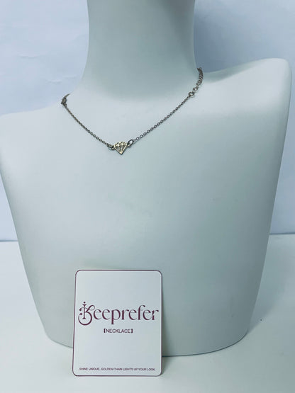 【Keeprefer Heart Pendant Gold-Tone Necklace】—— Delicate Shiny Ornament to Elevate Your Daily Look
