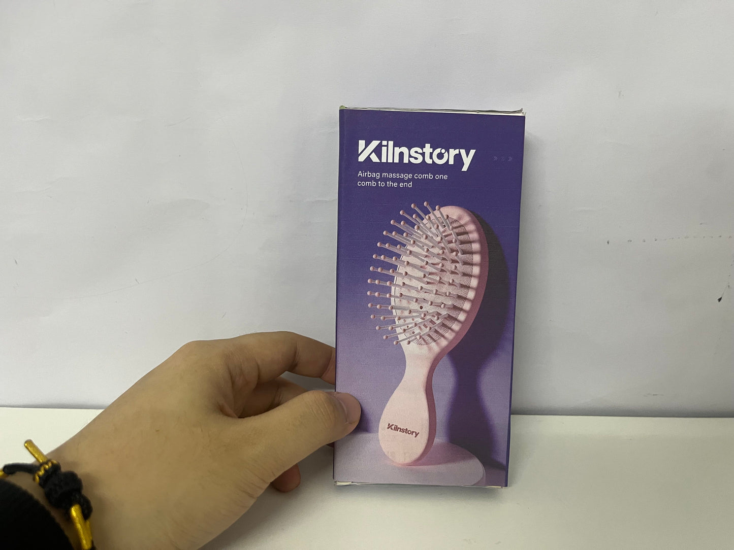 [Kilnstory Combs]-Air Cushion Massage Hairbrush - Pink Anti-Static Detangling Brush