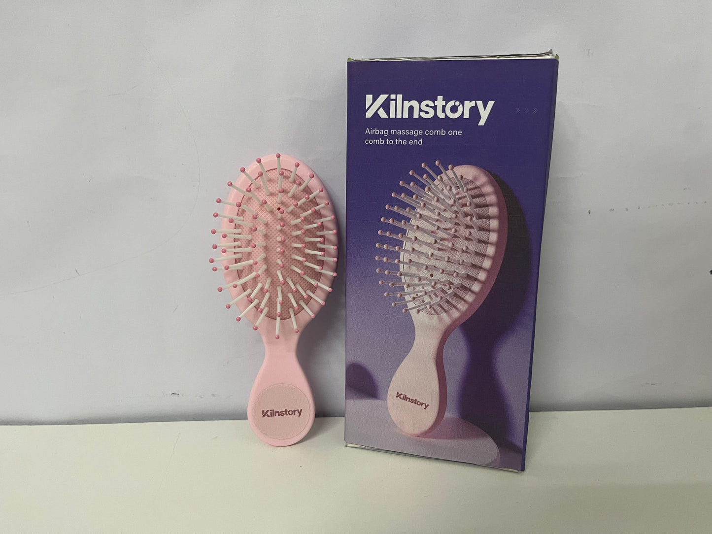 [Kilnstory Combs]-Air Cushion Massage Hairbrush - Pink Anti-Static Detangling Brush