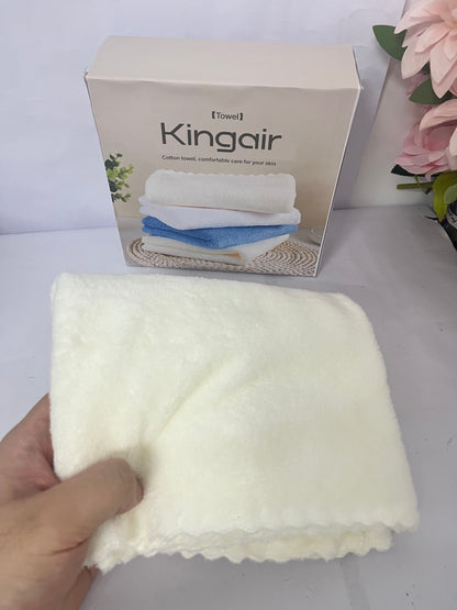 Kingair  Towel 100% Cotton - Washcloth- Flannel Face Cloths, Highly Absorbent and Soft Feel Fingertip Towels