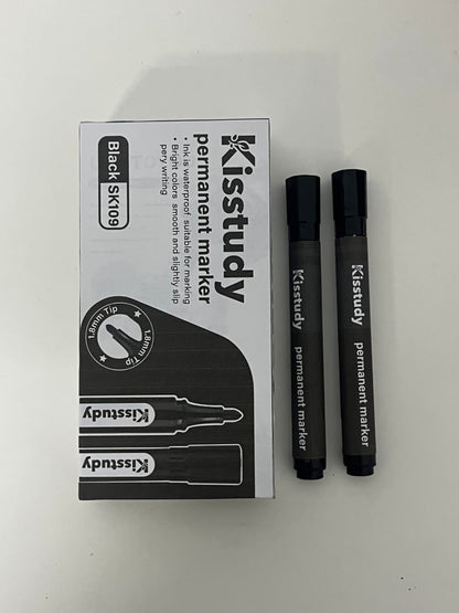 [Kisstudy Permanent markers]——Kisstudy Permanent Markers - Black Waterproof 1.8mm Bold Tip Markers