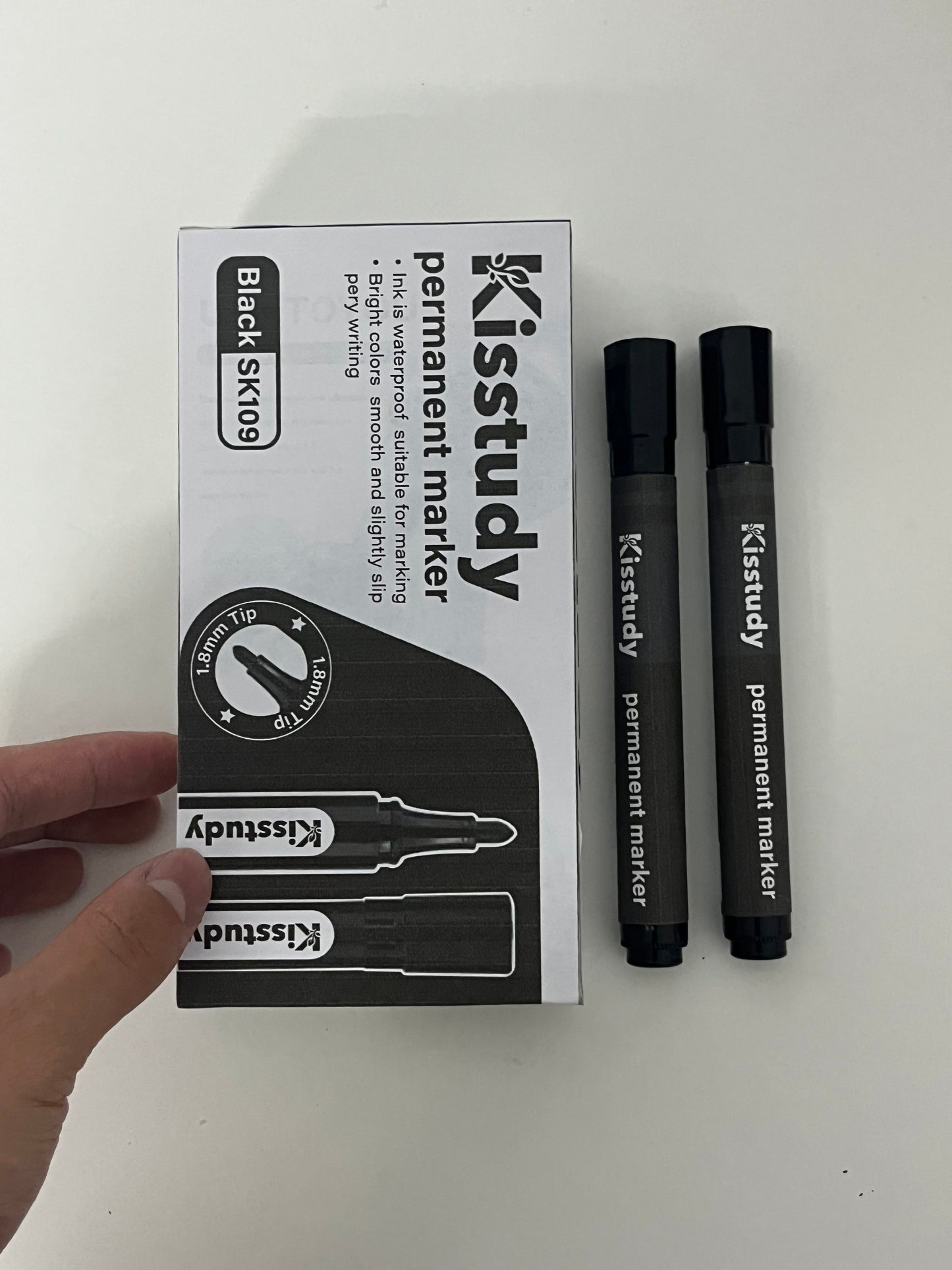 [Kisstudy Permanent markers]——Kisstudy Permanent Markers - Black Waterproof 1.8mm Bold Tip Markers
