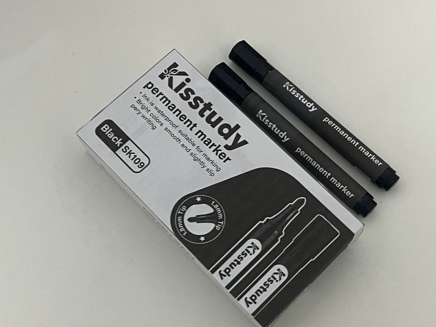 [Kisstudy Permanent markers]——Kisstudy Permanent Markers - Black Waterproof 1.8mm Bold Tip Markers