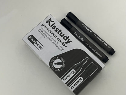[Kisstudy Permanent markers]——Kisstudy Permanent Markers - Black Waterproof 1.8mm Bold Tip Markers