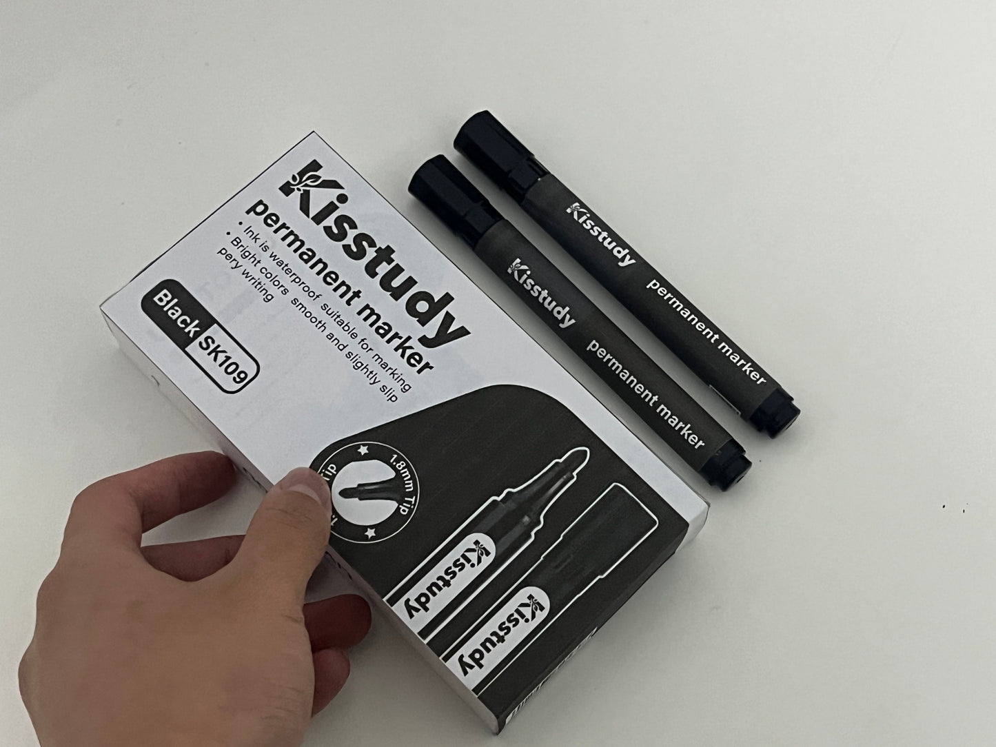 [Kisstudy Permanent markers]——Kisstudy Permanent Markers - Black Waterproof 1.8mm Bold Tip Markers