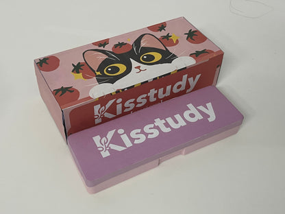 [Kisstudy Pencil cases]——Kisstudy Color-Block Wooden Pencil Case - Minimalist Large-Capacity Student Stationery Box