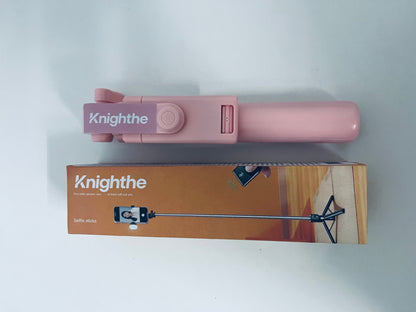 Knighthe 2-in-1 Selfie Stick Tripod with Bluetooth Remote, Extendable & Rotatable Selfie Stick for iPhone/Android, Portable Tripod Stand for Selfies, Live Streaming, Vlogging