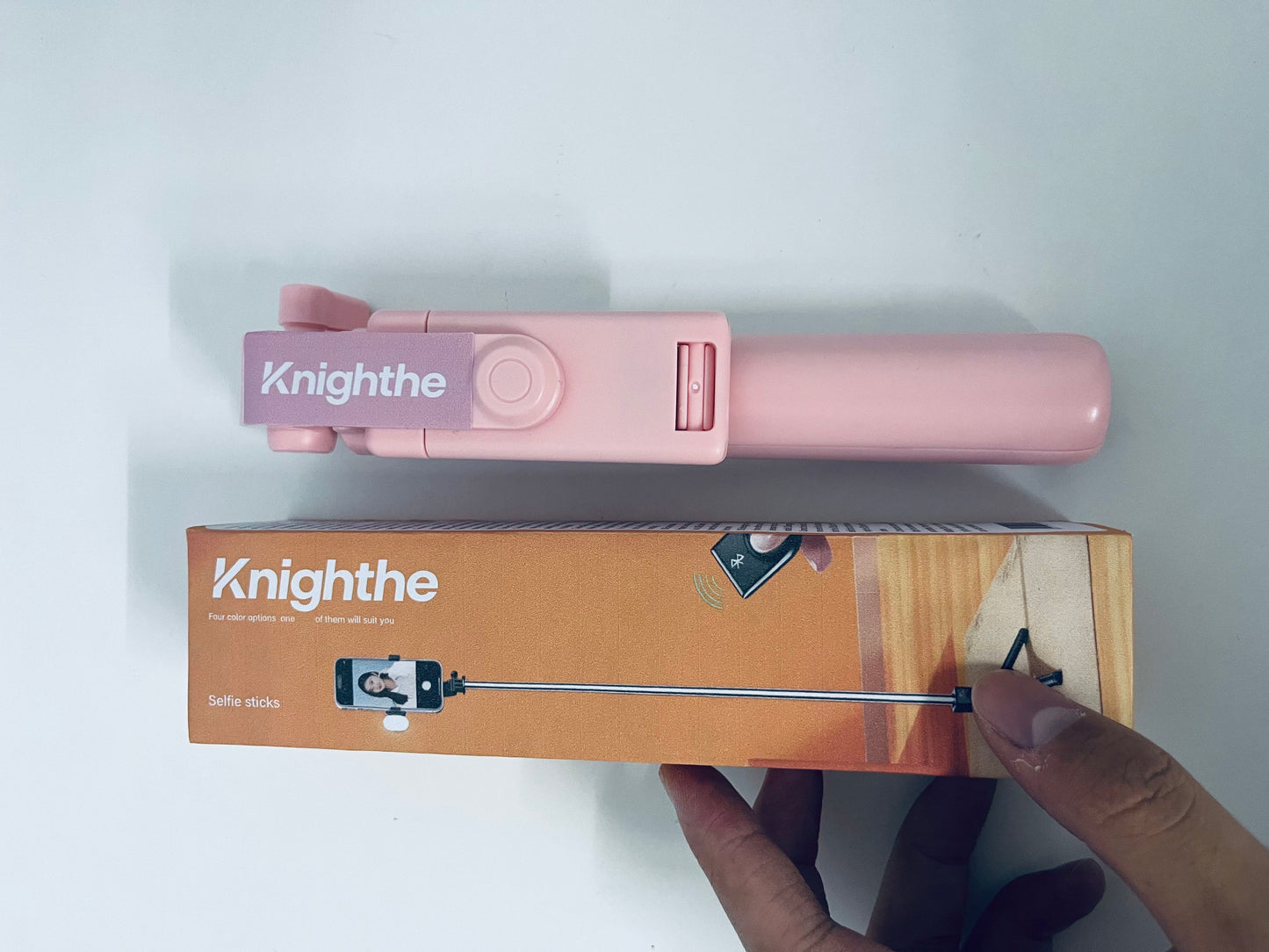 Knighthe 2-in-1 Selfie Stick Tripod with Bluetooth Remote, Extendable & Rotatable Selfie Stick for iPhone/Android, Portable Tripod Stand for Selfies, Live Streaming, Vlogging