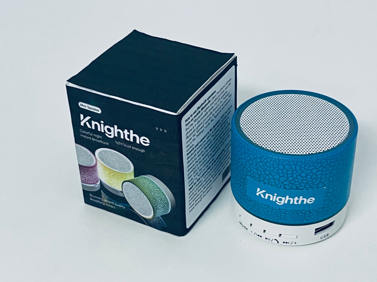 Knighthe Mini Bluetooth Speaker, Colorful Breathing Light, High-Quality Sound Portable Small Speaker, Multi-Mode Playback