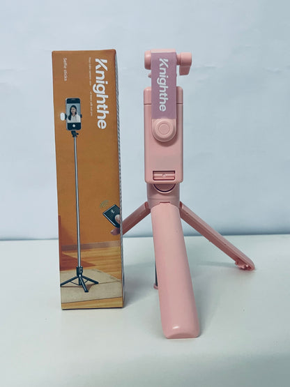 Knighthe 2-in-1 Selfie Stick Tripod with Bluetooth Remote, Extendable & Rotatable Selfie Stick for iPhone/Android, Portable Tripod Stand for Selfies, Live Streaming, Vlogging