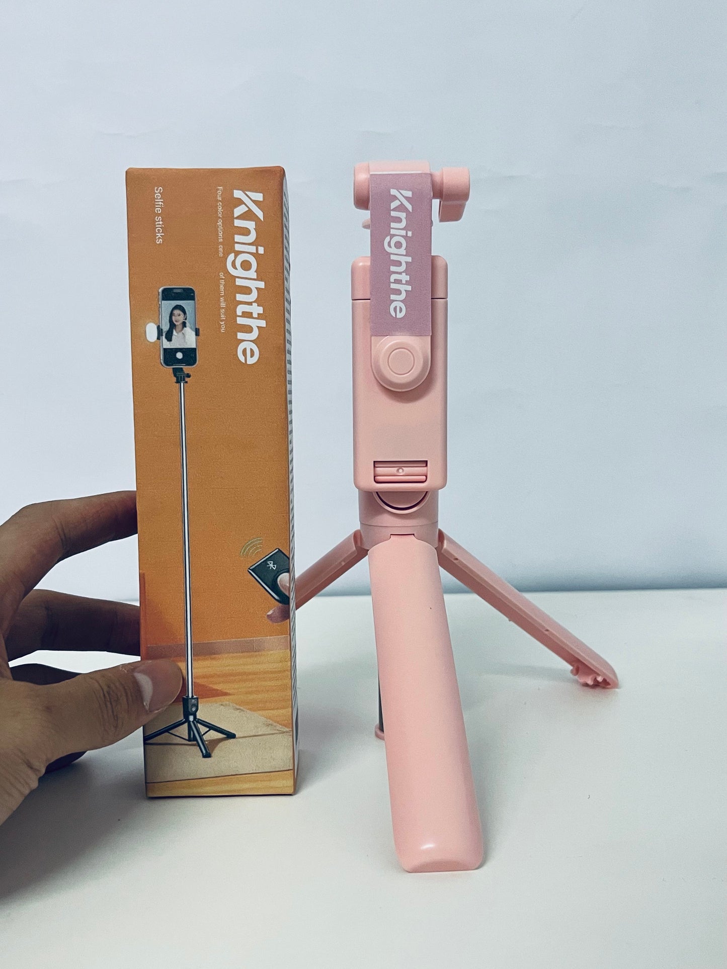 Knighthe 2-in-1 Selfie Stick Tripod with Bluetooth Remote, Extendable & Rotatable Selfie Stick for iPhone/Android, Portable Tripod Stand for Selfies, Live Streaming, Vlogging