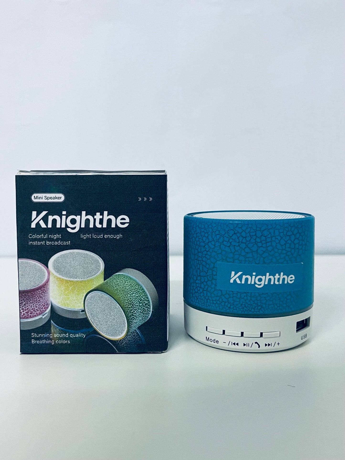 Knighthe Mini Bluetooth Speaker, Colorful Breathing Light, High-Quality Sound Portable Small Speaker, Multi-Mode Playback