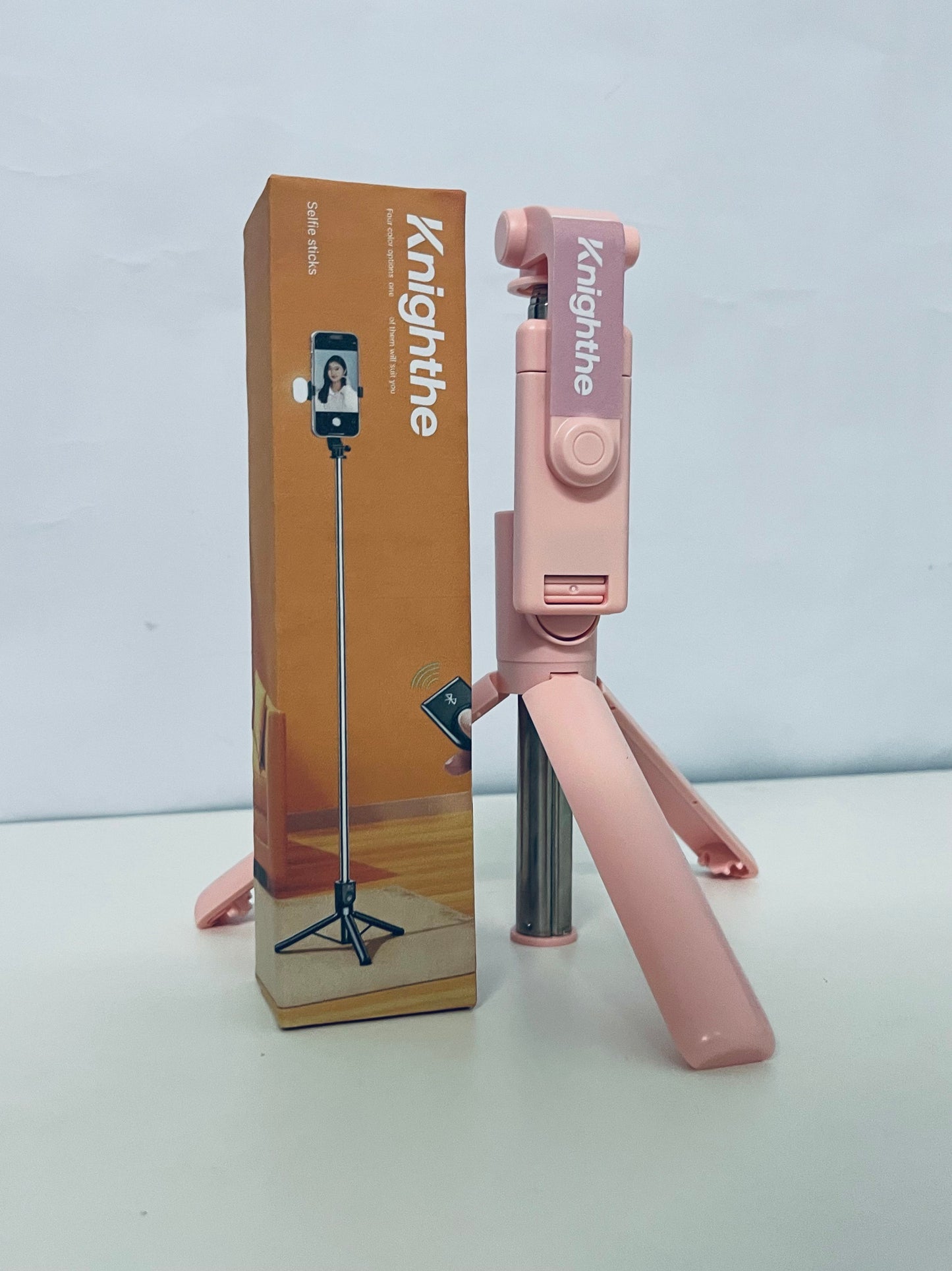 Knighthe 2-in-1 Selfie Stick Tripod with Bluetooth Remote, Extendable & Rotatable Selfie Stick for iPhone/Android, Portable Tripod Stand for Selfies, Live Streaming, Vlogging