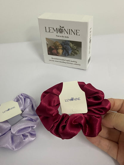 LEMONINE Hair scrunchies Hair Rope 2Pcs Hair Tie Large Intestine Loop Satin Fabric Velvet Head Flower Ladies Head Rope Hair Accessories, Purple and red