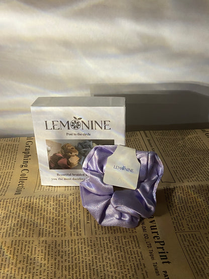 LEMONINE Hair scrunchies Hair Rope 2Pcs Hair Tie Large Intestine Loop Satin Fabric Velvet Head Flower Ladies Head Rope Hair Accessories, Purple and red