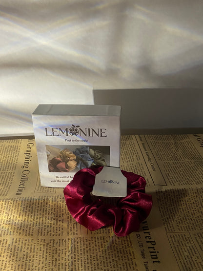 LEMONINE Hair scrunchies Hair Rope 2Pcs Hair Tie Large Intestine Loop Satin Fabric Velvet Head Flower Ladies Head Rope Hair Accessories, Purple and red