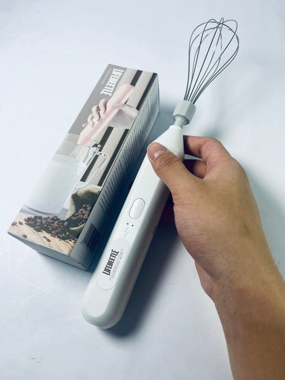 LIFEBEETLE Electric Egg Beater, Cordless Hand Mixer 3 Speeds for Home Baking (White)