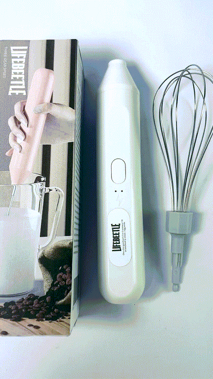 LIFEBEETLE Electric Egg Beater, Cordless Hand Mixer 3 Speeds for Home Baking (White)