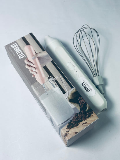 LIFEBEETLE Electric Egg Beater, Cordless Hand Mixer 3 Speeds for Home Baking (White)