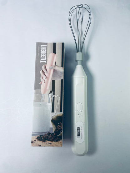 LIFEBEETLE Electric Egg Beater, Cordless Hand Mixer 3 Speeds for Home Baking (White)