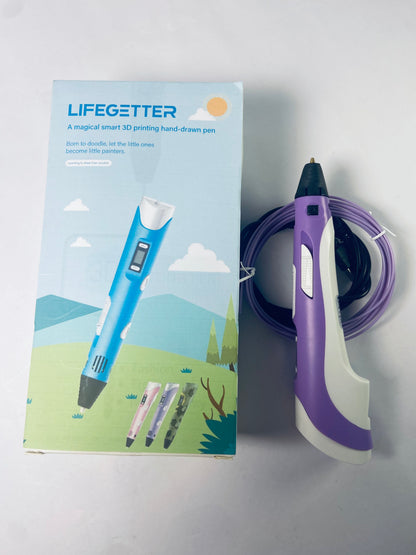 LIFEGETTER 3D Printing Pen with Display - Includes 3D Pen, 1 Starter Colors of PLA Filament and Power Cable