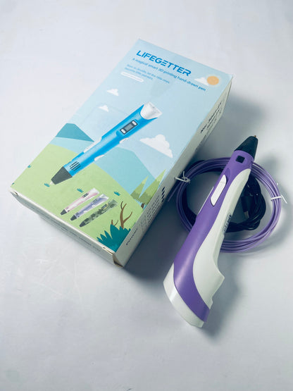 LIFEGETTER 3D Printing Pen with Display - Includes 3D Pen, 1 Starter Colors of PLA Filament and Power Cable