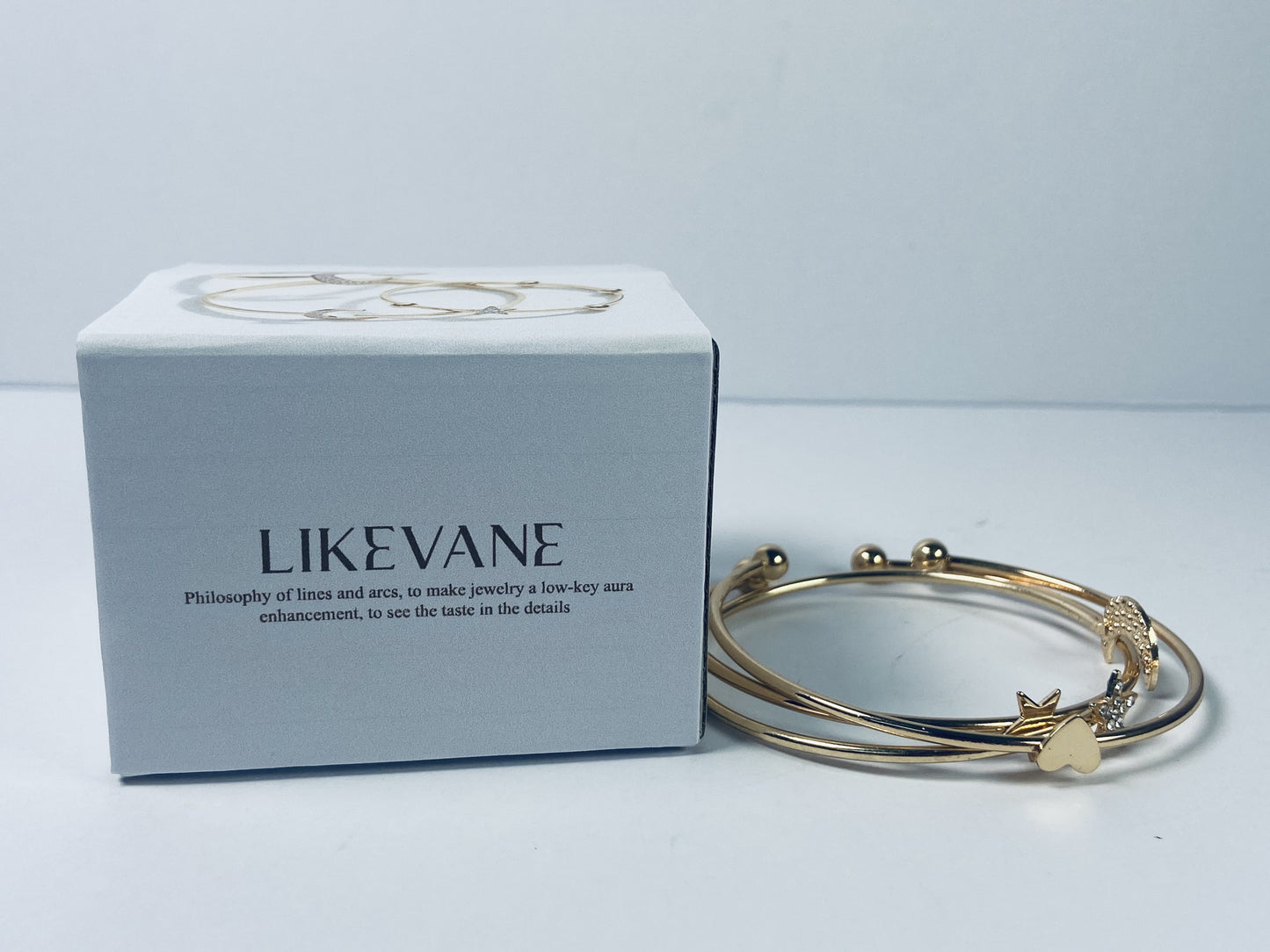 LIKEVANE Bangles Multi Layer Cuff Bracelets Set Trendy Boho Textured Indian Punk Chunky Cable Smooth Bangles Elegance Stack Minimalist Jewelry Gift
