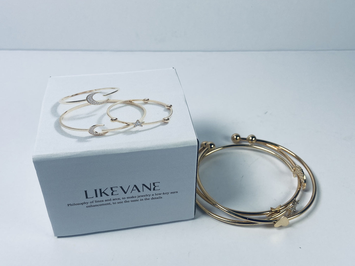 LIKEVANE Bangles Multi Layer Cuff Bracelets Set Trendy Boho Textured Indian Punk Chunky Cable Smooth Bangles Elegance Stack Minimalist Jewelry Gift