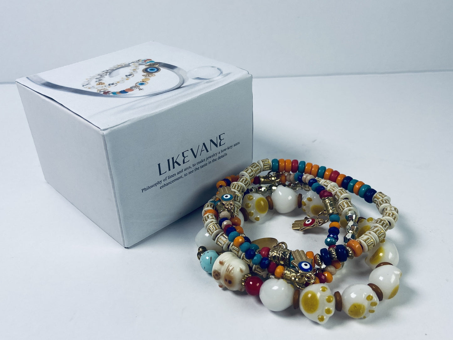 LIKEVANE Bracelets [jewelry] Heishi Bracelets for Women Handmade Stackable Stretch Friendship Bracelets Bulk Bracelets Holiday Jewelry Gifts for Women Men
