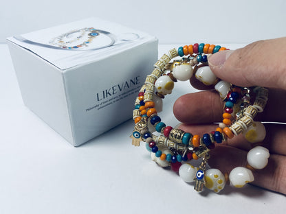 LIKEVANE Bracelets [jewelry] Heishi Bracelets for Women Handmade Stackable Stretch Friendship Bracelets Bulk Bracelets Holiday Jewelry Gifts for Women Men