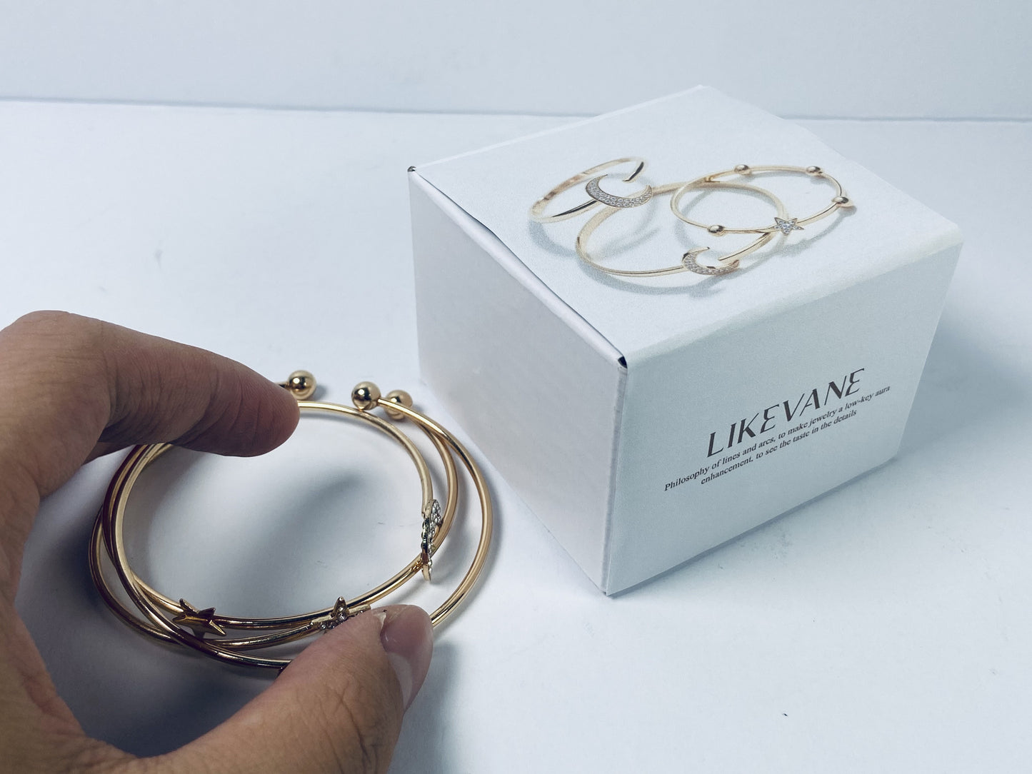LIKEVANE Bangles Multi Layer Cuff Bracelets Set Trendy Boho Textured Indian Punk Chunky Cable Smooth Bangles Elegance Stack Minimalist Jewelry Gift