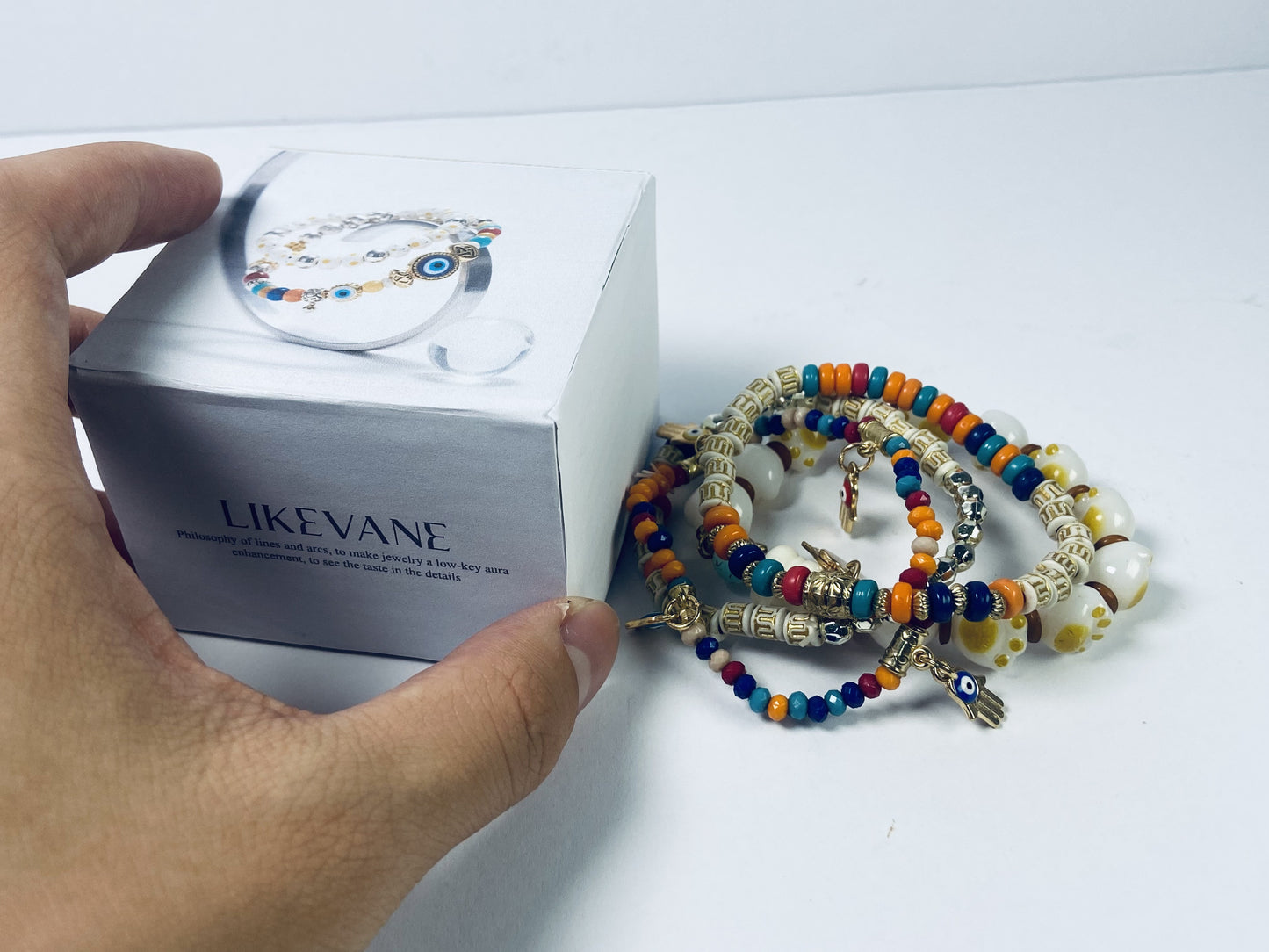 LIKEVANE Bracelets [jewelry] Heishi Bracelets for Women Handmade Stackable Stretch Friendship Bracelets Bulk Bracelets Holiday Jewelry Gifts for Women Men