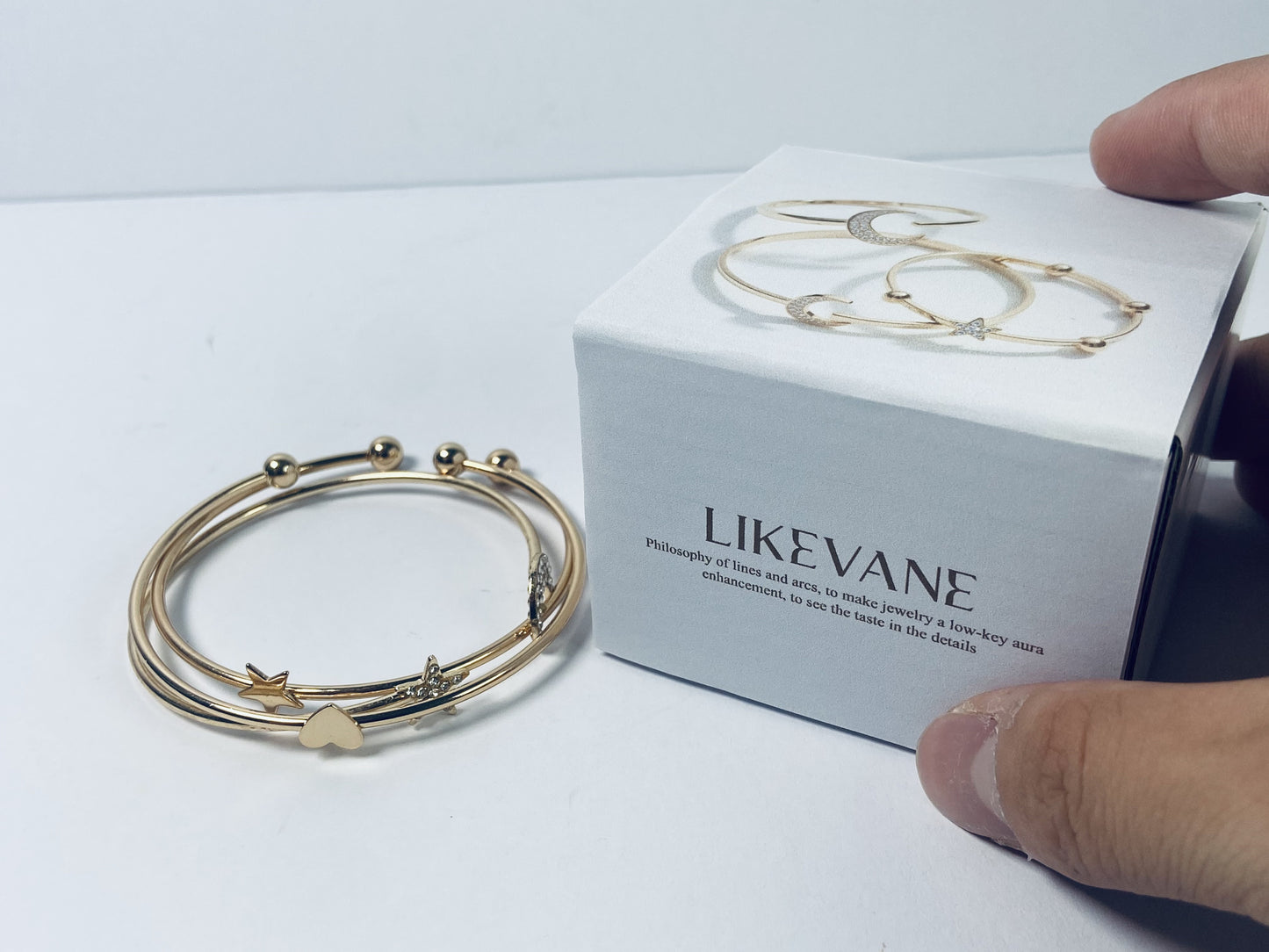 LIKEVANE Bangles Multi Layer Cuff Bracelets Set Trendy Boho Textured Indian Punk Chunky Cable Smooth Bangles Elegance Stack Minimalist Jewelry Gift