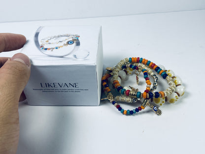 LIKEVANE Bracelets [jewelry] Heishi Bracelets for Women Handmade Stackable Stretch Friendship Bracelets Bulk Bracelets Holiday Jewelry Gifts for Women Men
