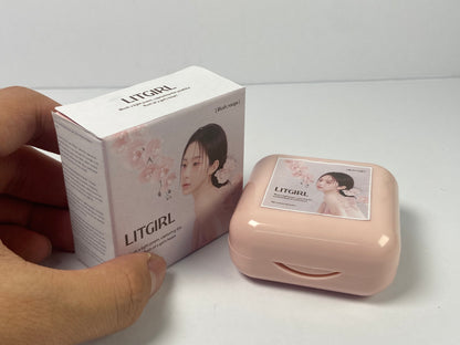 LITGIRL Cheek rouges - Natural, Light Mineral Powder Blush For Sensitive Skin - Blendable, Buildable Rouge - Pigmented, Dewy Glow - Vegan, Cruelty Free, Eco Friendly Makeup - Peach Red