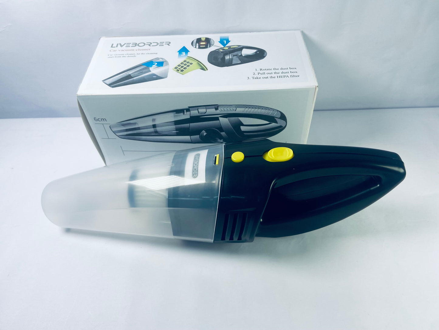 LIVEBORDER New Version Car Vacuum, Portable Car Vacuum Cleaner with Powerful Suction, DC 12V Power