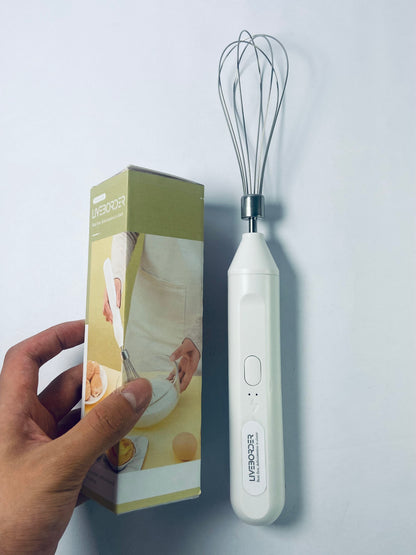 LIVEBORDER Cordless Hand Mixer, Handheld Electric Whisk with 3 Speed Modes, Hand Held Egg Beater with 2 Detachable Stir Whisks