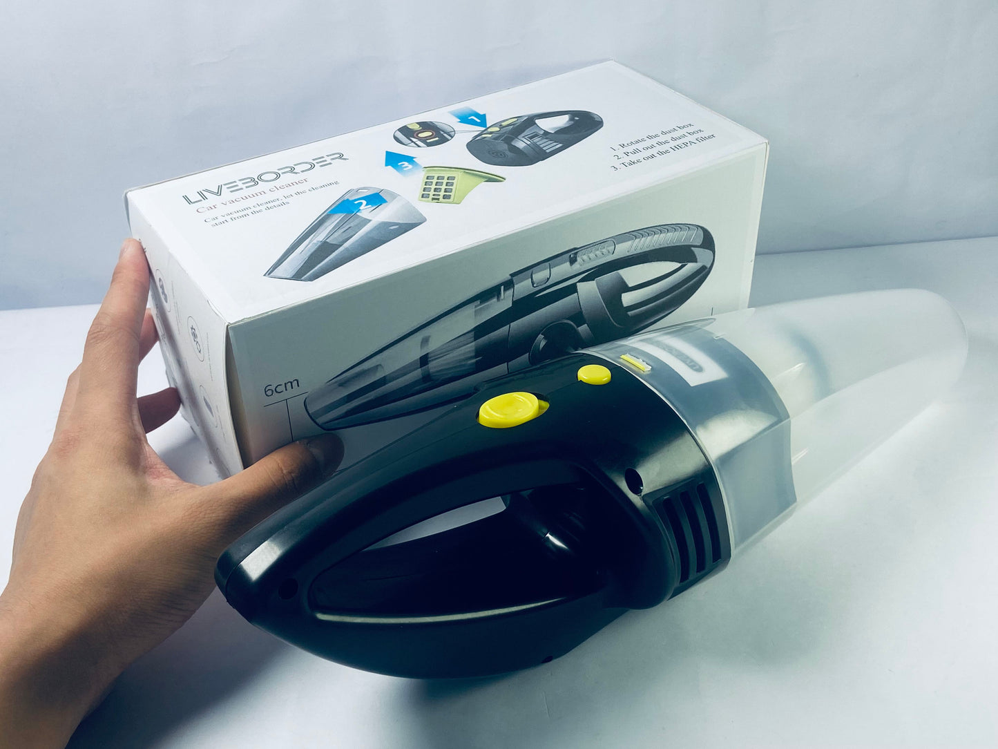 LIVEBORDER New Version Car Vacuum, Portable Car Vacuum Cleaner with Powerful Suction, DC 12V Power