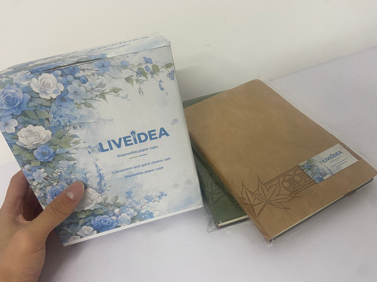 LIVEIDEA Journal Notebook for Women Men,256 Pages A5 Hardcover Leather Journals for Writing,Travel,Business,Work & School,College Ruled Notebooks for Note Taking,Diary Notepad 5.7"×8.3"(Brown and green)