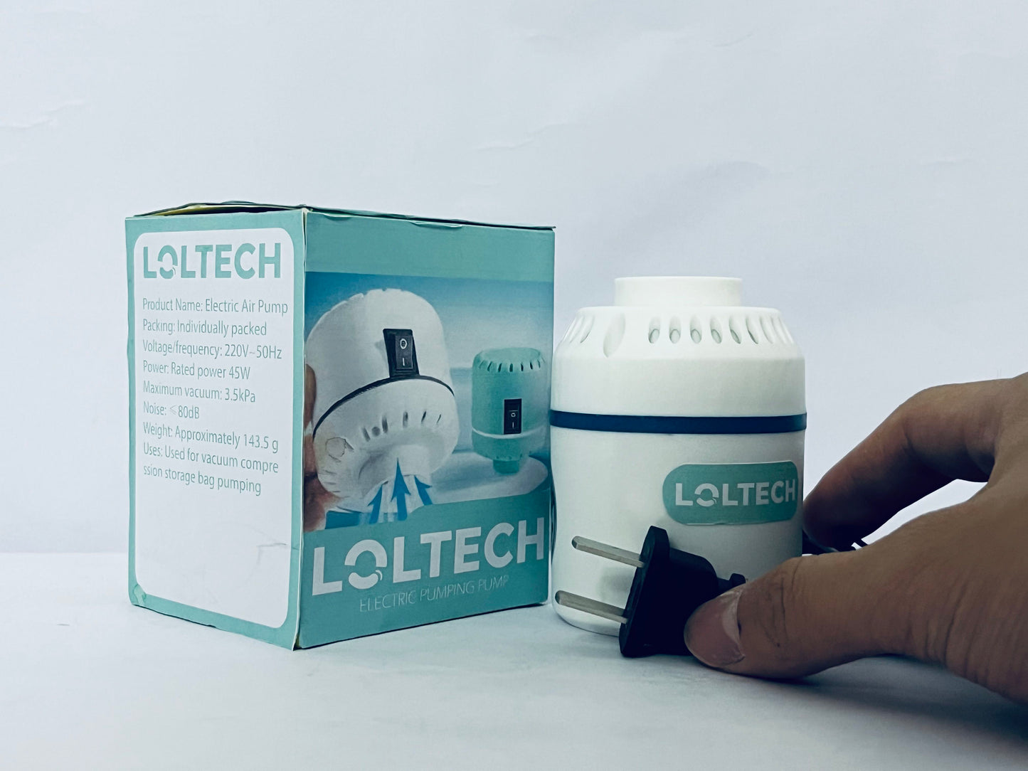 LOLTECH Electric Pump for Vacuum Storage Bags Travel Vacuum Pump for Various Sealing Bags Portable Vacpack Air Pump for Clothing, Pillows, Comforters (Storage Bag Not Included)