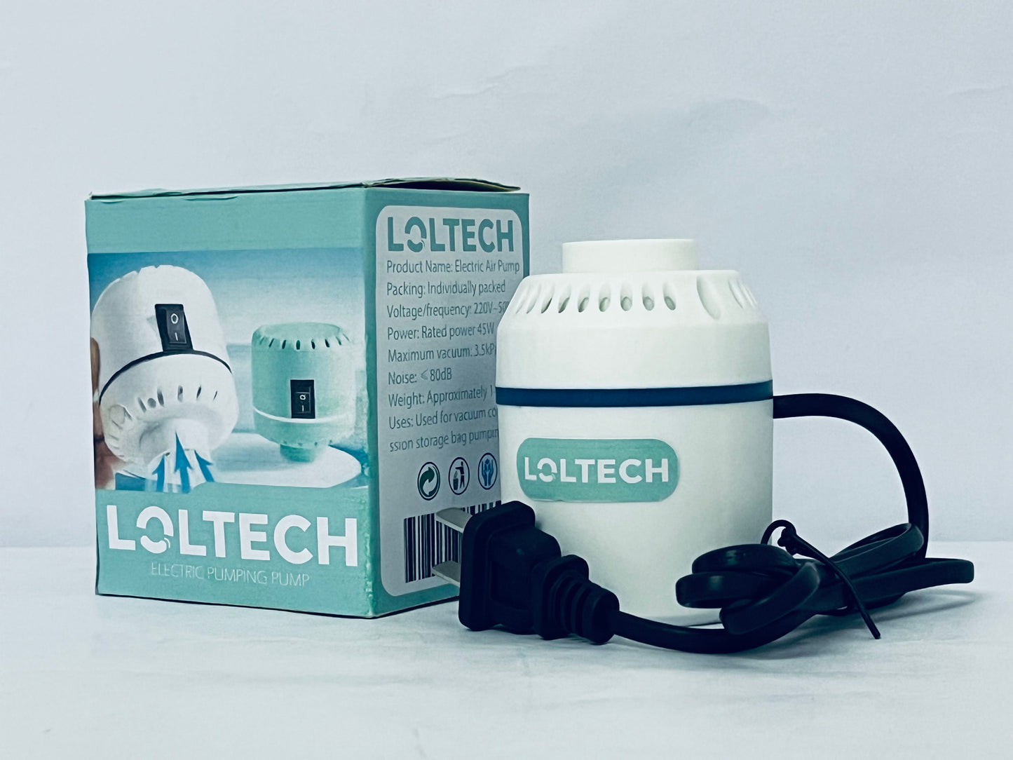 LOLTECH Electric Pump for Vacuum Storage Bags Travel Vacuum Pump for Various Sealing Bags Portable Vacpack Air Pump for Clothing, Pillows, Comforters (Storage Bag Not Included)
