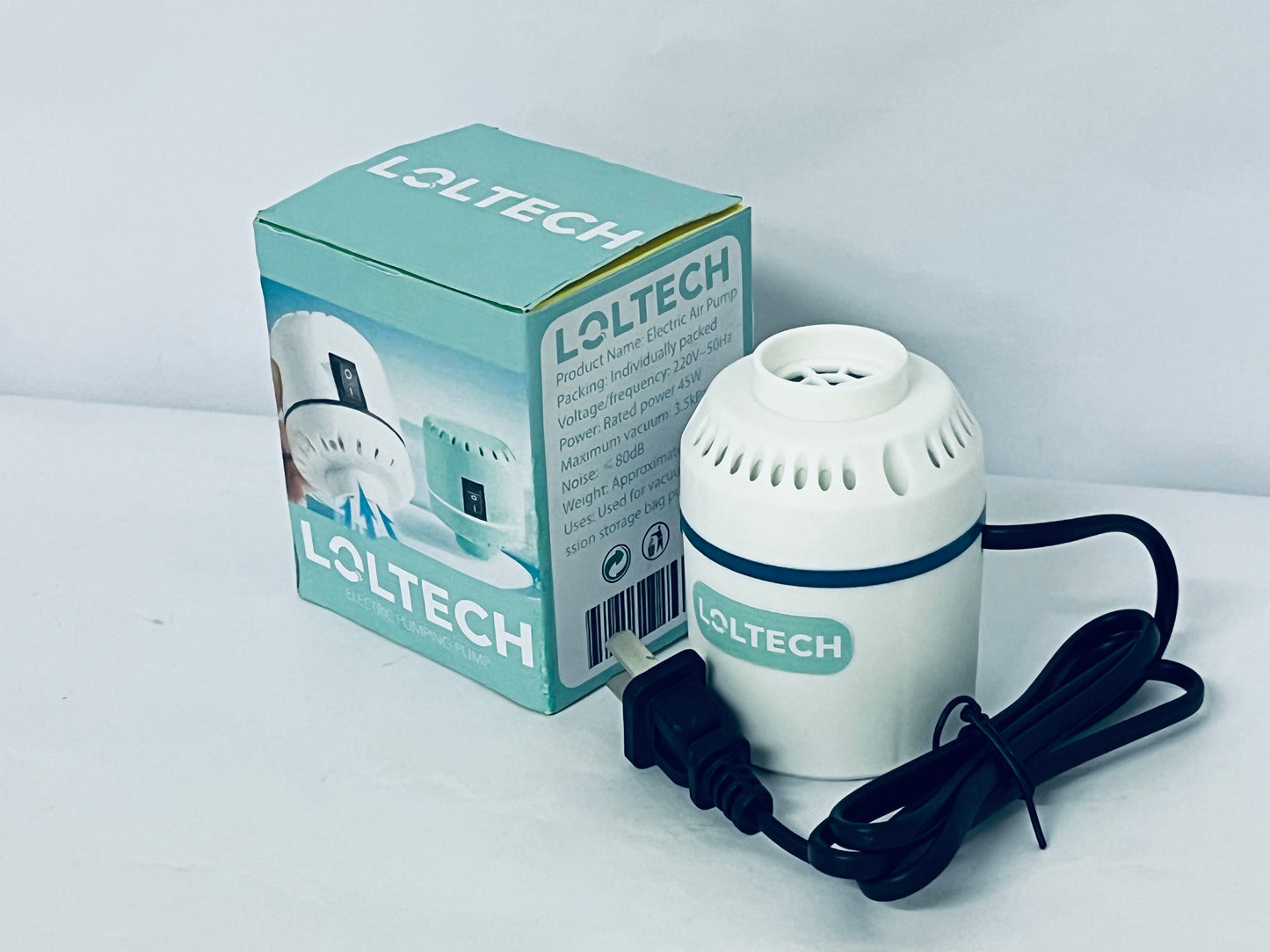 LOLTECH Electric Pump for Vacuum Storage Bags Travel Vacuum Pump for Various Sealing Bags Portable Vacpack Air Pump for Clothing, Pillows, Comforters (Storage Bag Not Included)