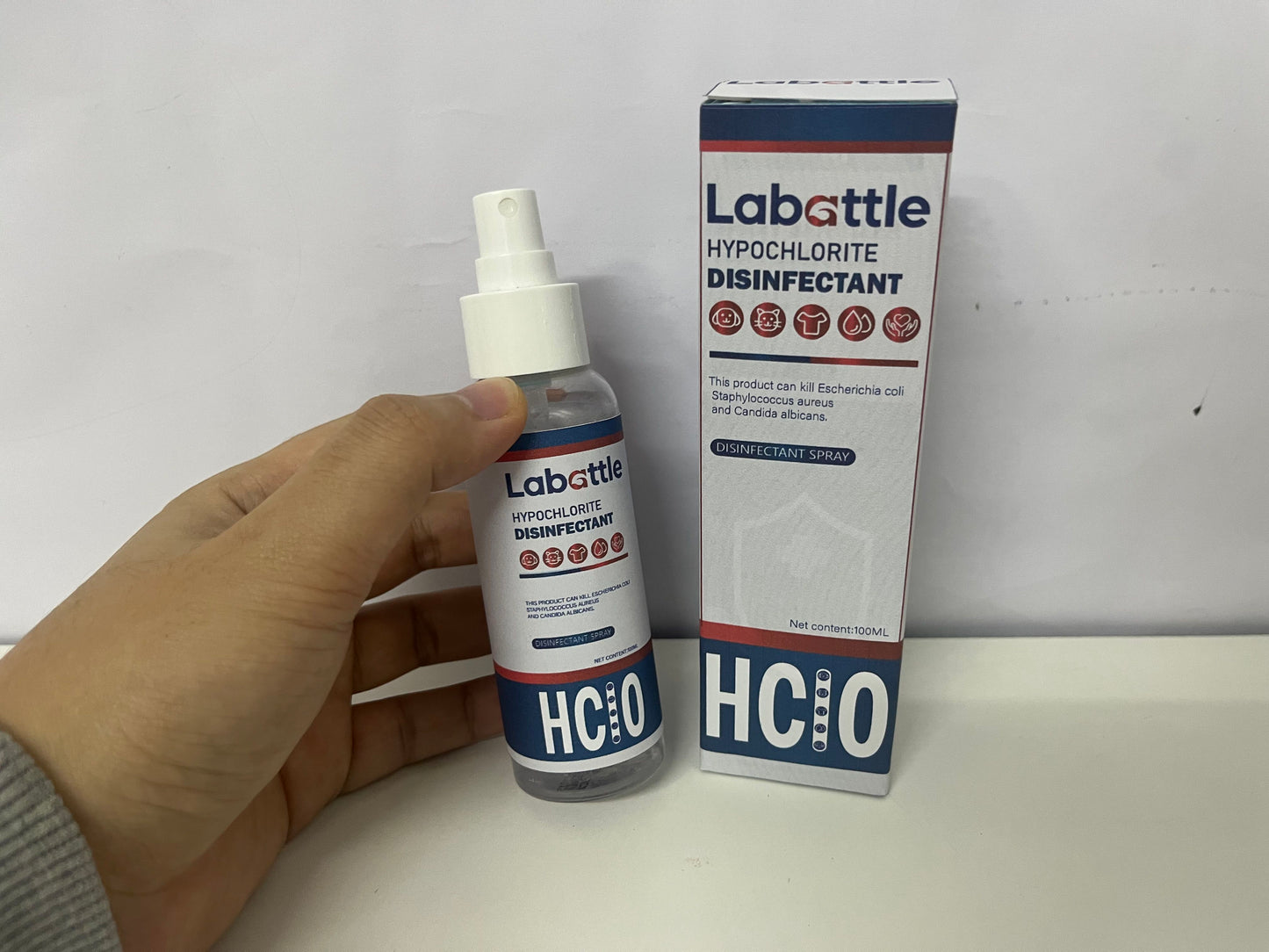 Labattle 100ML Hypochlorous Acid Disinfectant Spray - 99.99% Sterilization Food-Grade Multi-Purpose Sanitizer