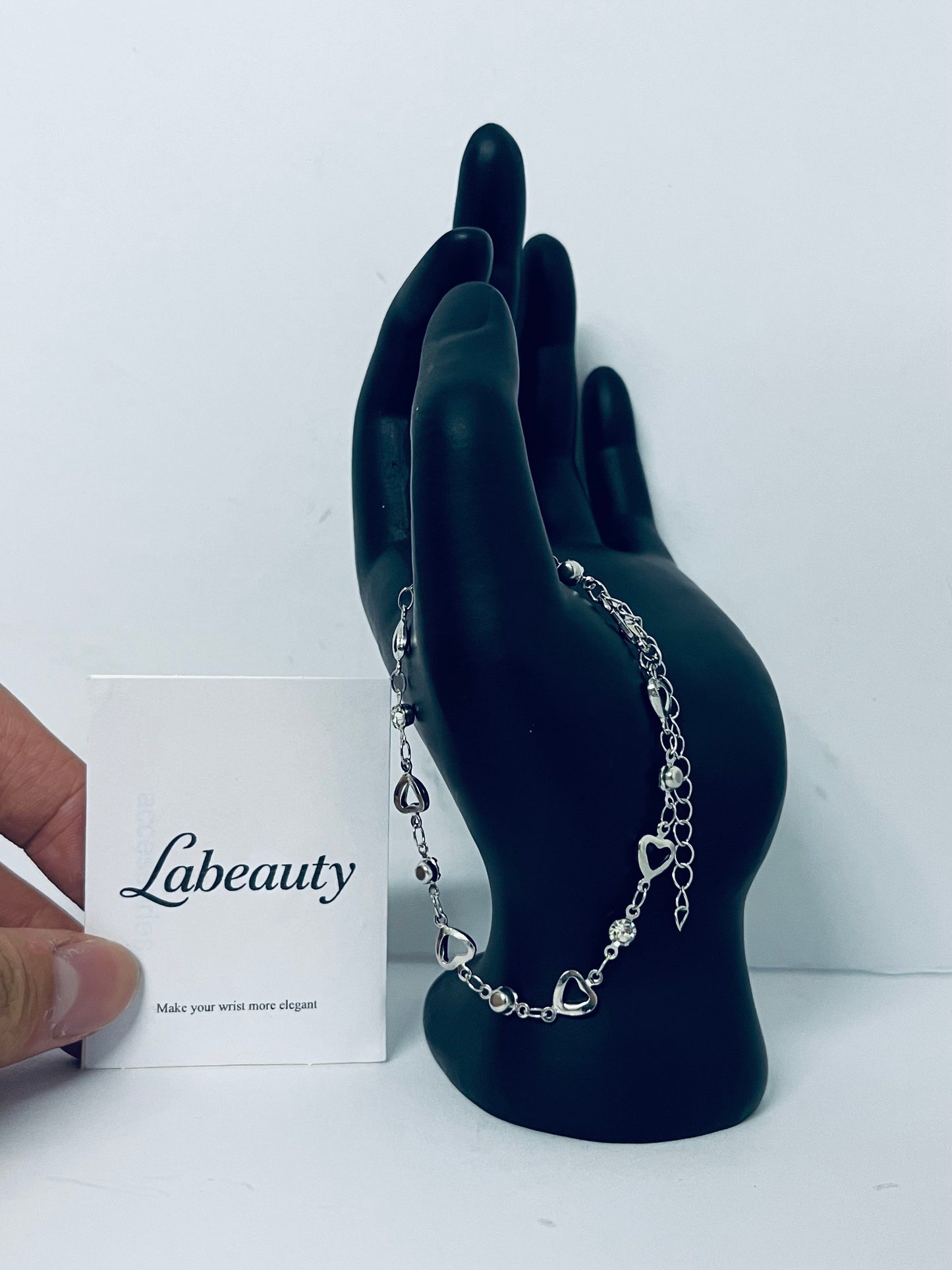 Labeauty 925 Sterling Silver Infinity Love Heart Link Bracelets Women Bangle Jewelry Gifts