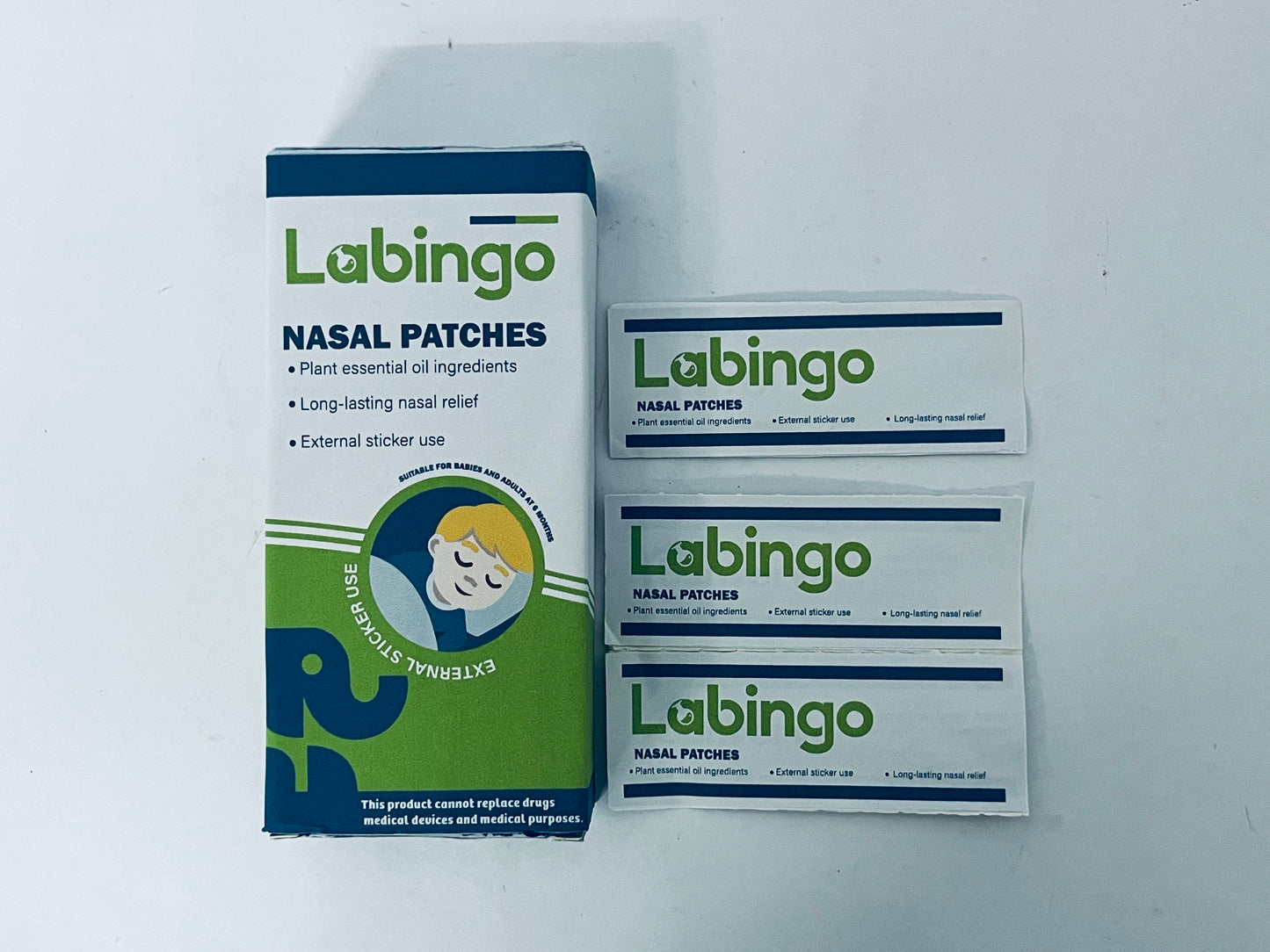 Labingo Nasal Strips, Extra Strong Adhesive, Hypoallergenic, Comfortable Fit for Snoring, Sleep, Cold Relief & Exercise