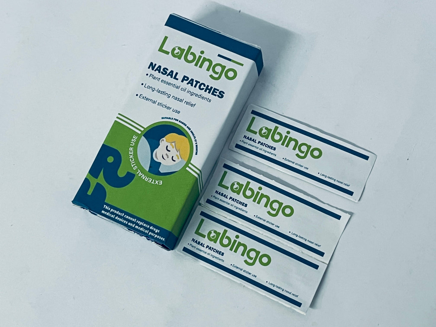Labingo Nasal Strips, Extra Strong Adhesive, Hypoallergenic, Comfortable Fit for Snoring, Sleep, Cold Relief & Exercise