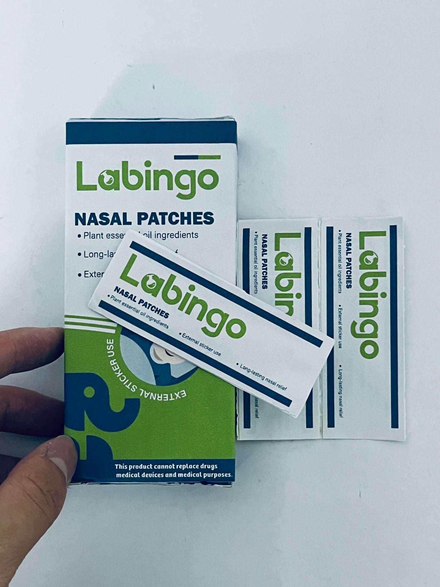Labingo Nasal Strips, Extra Strong Adhesive, Hypoallergenic, Comfortable Fit for Snoring, Sleep, Cold Relief & Exercise