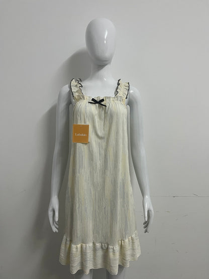 【Labskin Ruffle Strap Nightdress】—— Cozy & Feminine Loungewear for Restful Nights