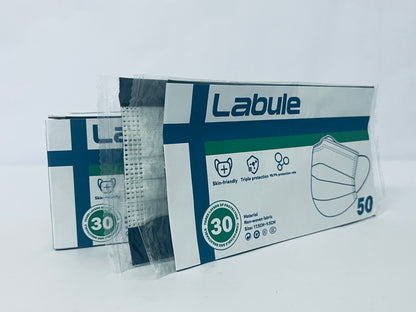 Labule Individually Wrapped - 4-Layer Filter Disposable Black Mask Single